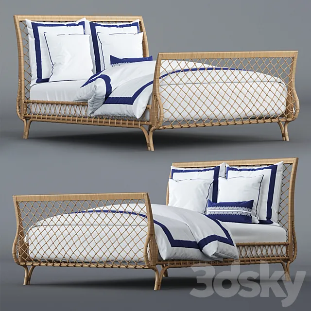 Avalon Bed and Beach Club Border Bedding Set 3D Model