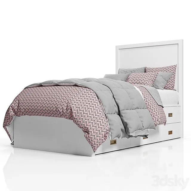 AVALON BED WITH TRUNDLE 3D Model