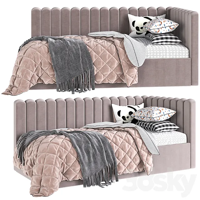 Avalon Upholstered Corner Bed 3D Model