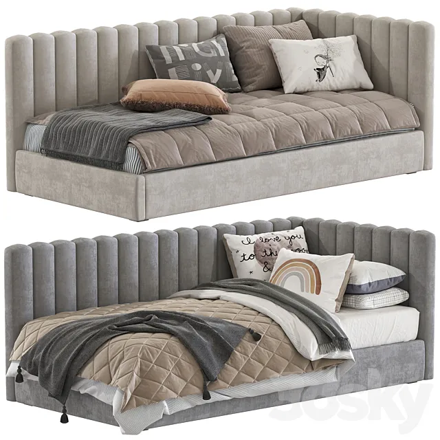 Avalon Upholstered Corner Bed 3DModel