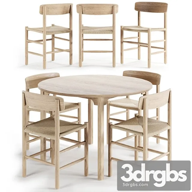 Ave Borge Mogensen Shaker Chair Dining Table 3D Model Free