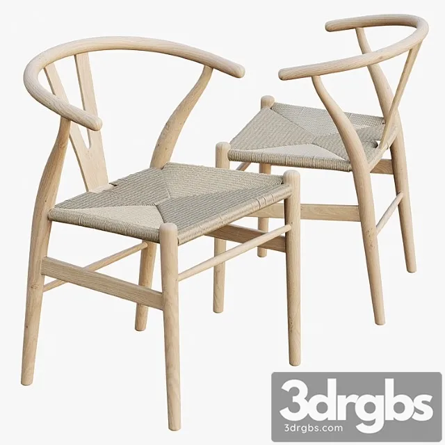 Ave carl hansen ch24 wishbone chair 2 3D Model Free