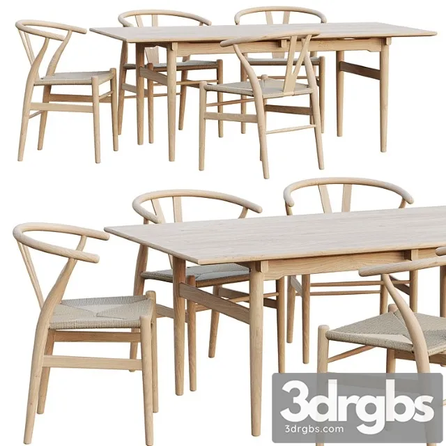 Ave carl hansen chair & table 2 3D Model Free