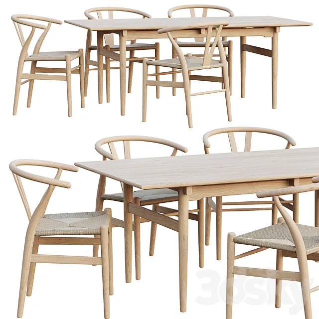 AVE Carl Hansen Chair & Table 3DModel