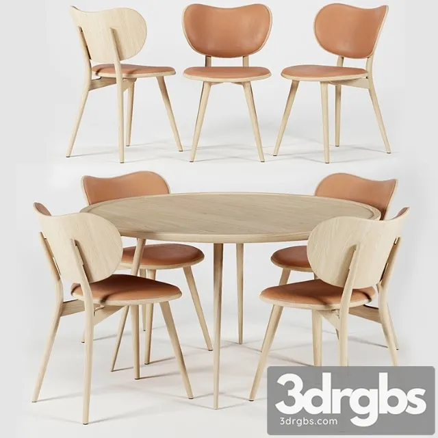 Ave mater dining chair & accent oval lounge table 2 3D Model Free