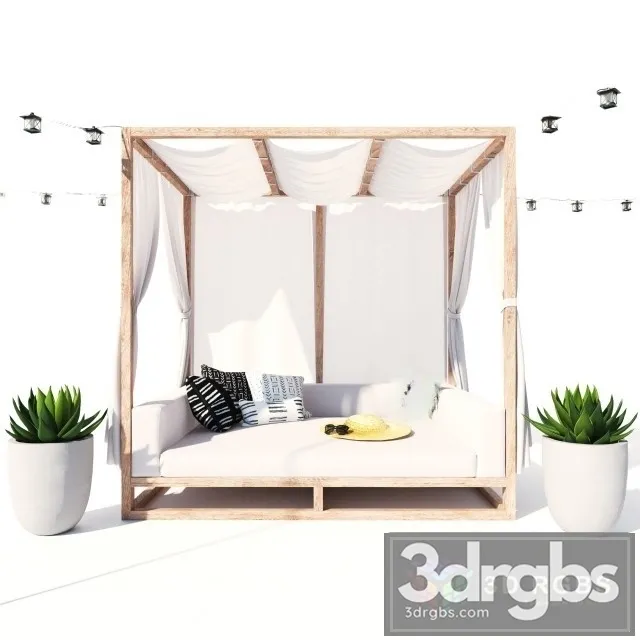 Aviara Canopy Day Bed 3D Model Free