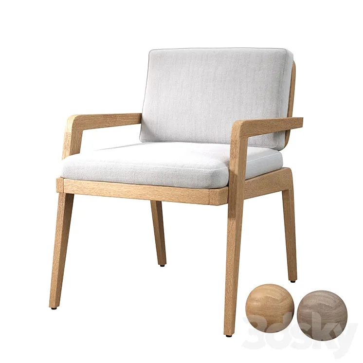 AVILA TEAK DINING ARMCHAIR 3D Model Free