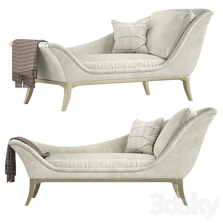 Avondale Velvet Chaise Lounge 3D Model