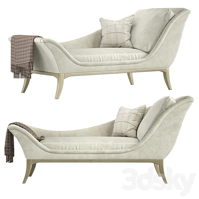 Avondale Velvet Chaise Lounge 3DModel