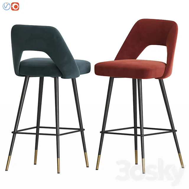 Avorio Bar Stool Eichholtz 3D Model