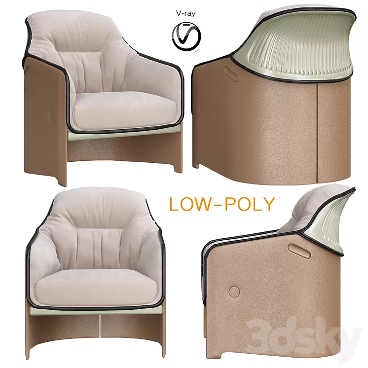 Avus Lounge Designer Chair (low poly) 3D Model