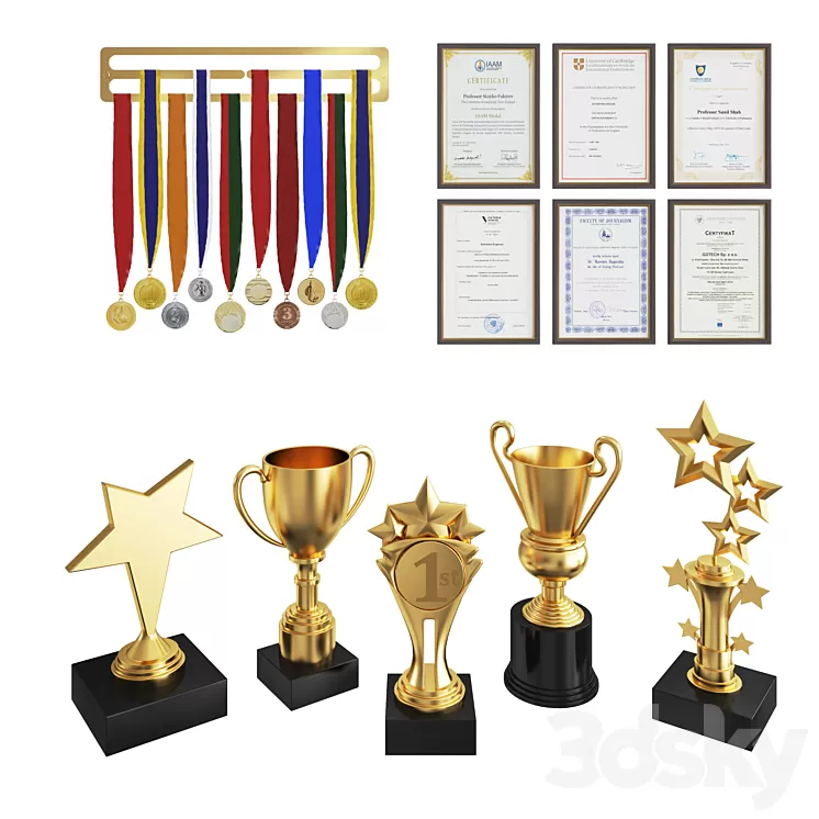 Awards set 3D Model