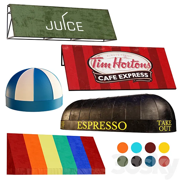 awning kitbash vol 23 3D Model