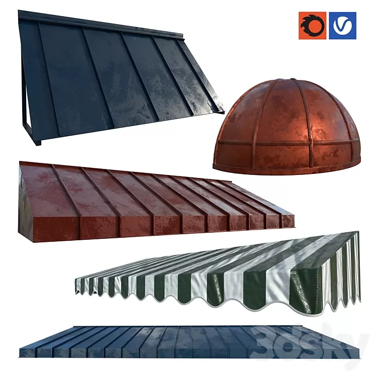 Awning set kitbash vol.10 3D Model