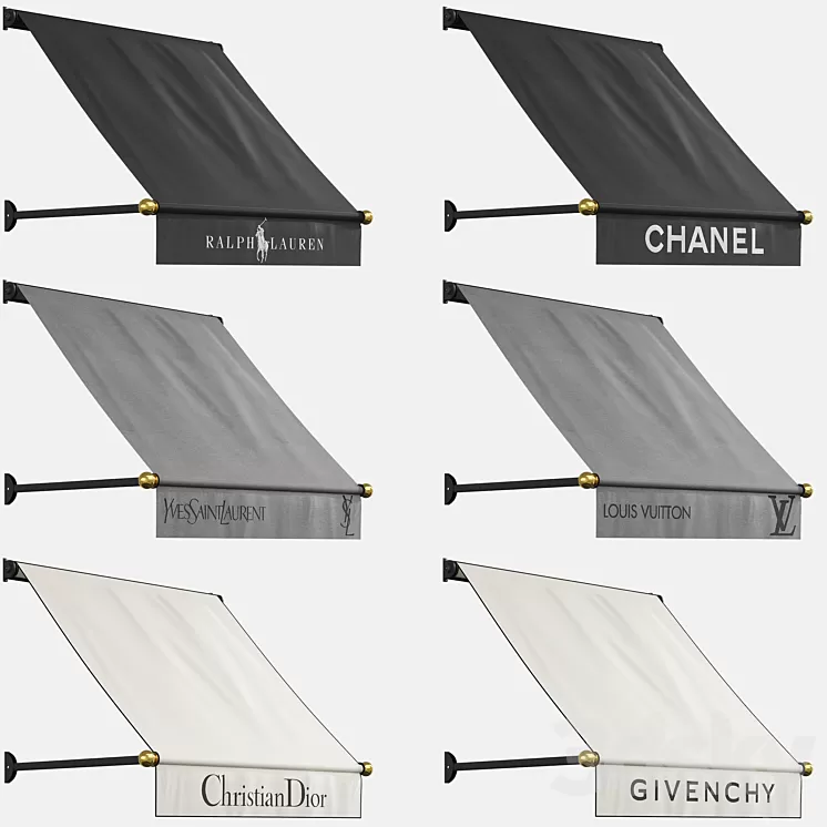 Awnings set (boutiques) 3D Model