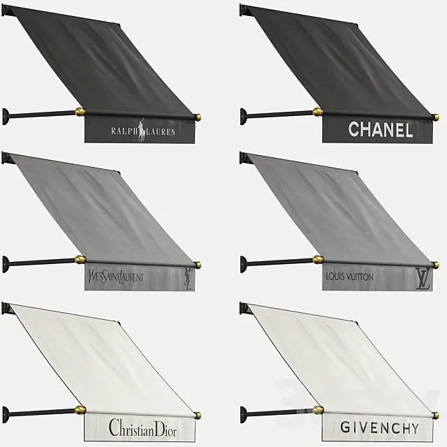 Awnings set (boutiques) 3DModel