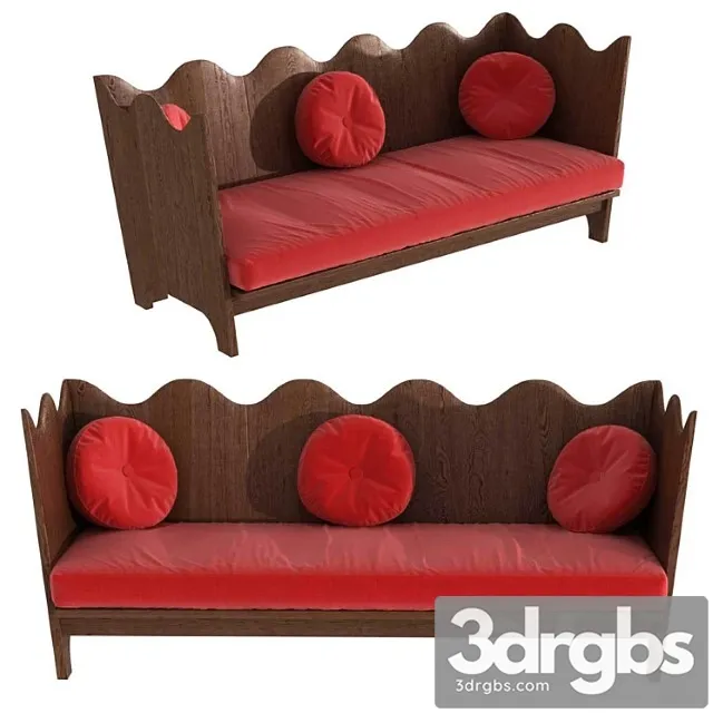 Axel einar hjorth three seat sofa 2 3D Model Free