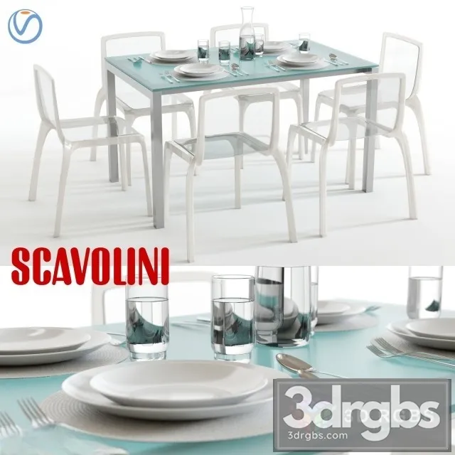 Axel Scavolini Table and Chair 3D Model Free