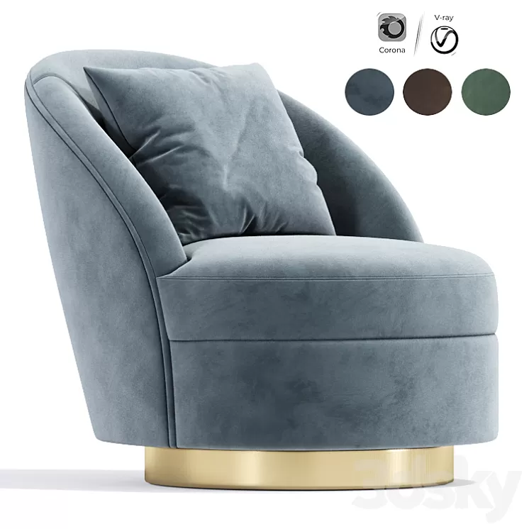 Axel Swivel Arm Chair 3D Model