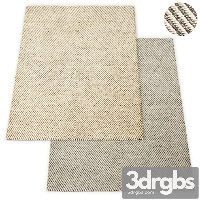Axiom handwoven wool flatweave rug rh collection 3D Model Free
