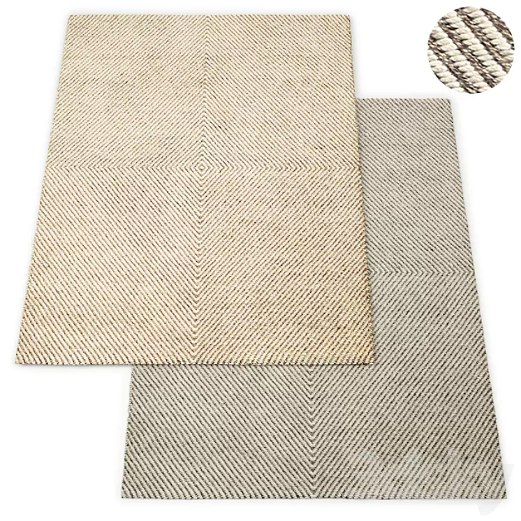Axiom Handwoven Wool Flatweave Rug RH Collection 3D Model