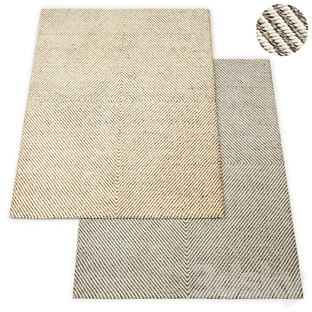 Axiom Handwoven Wool Flatweave Rug RH Collection 3DModel