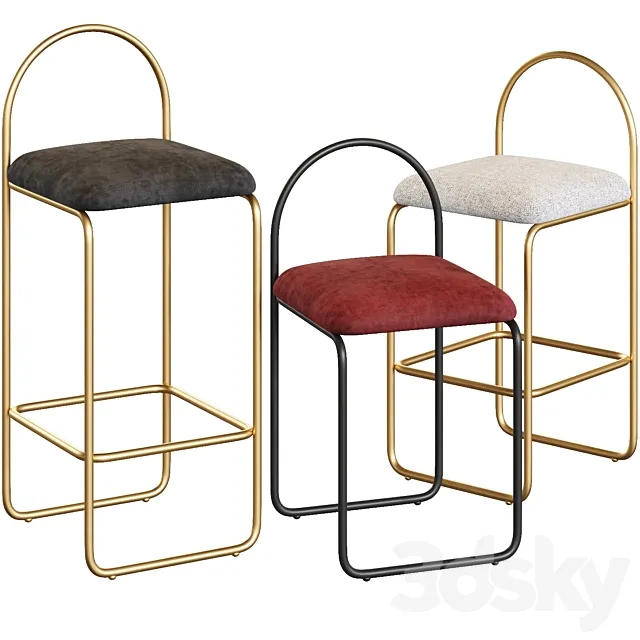AYTM ANGUI Bar stool 3 sizes 3D Model