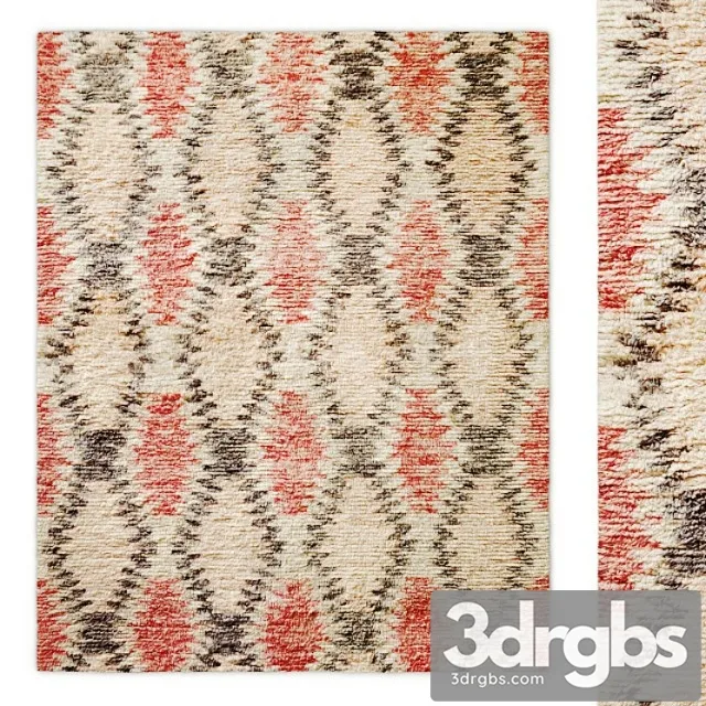 Aztec Handwoven Wool Shag Rug Rh 3D Model Free
