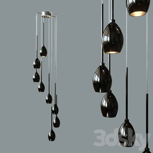 Azzardo Izza 8 (MD 1288A-8BL SHINY BLACK) 3D Model