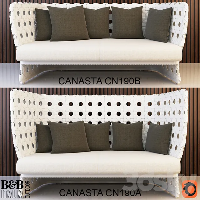 B & B Italia Canasta CN190A _ CN190B 3DModel