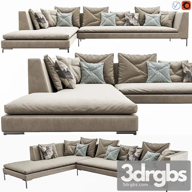 B B Italia Charles Sofa 2 3D Model Free