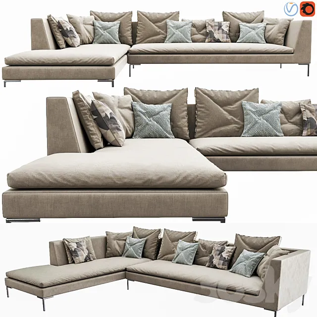 B & B Italia Charles Sofa 2 3D Model