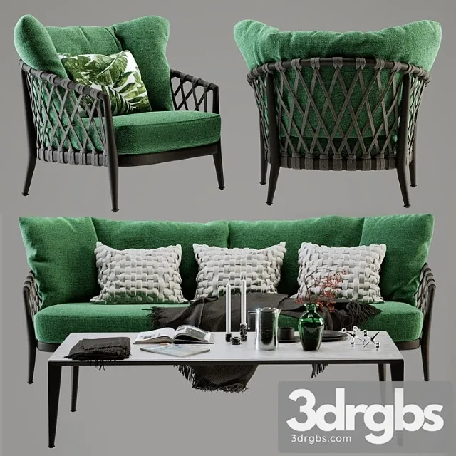 B & b italia erica sofa and chair 2 3D Model Free
