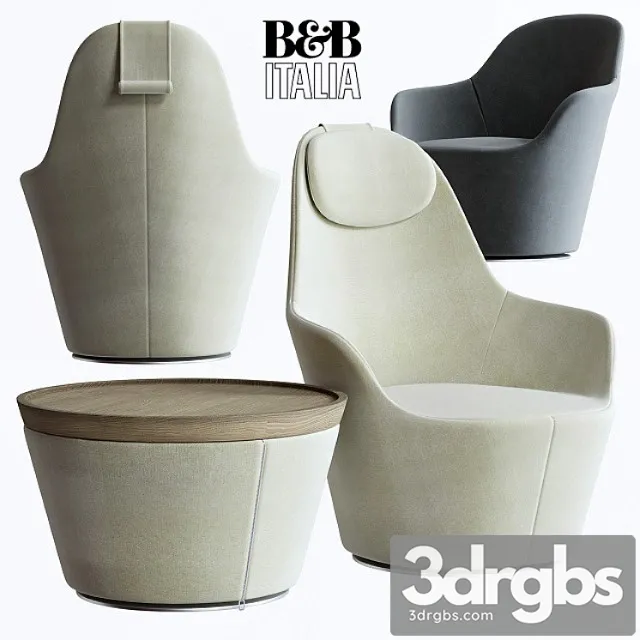 B & b italia harbor armchair 3D Model Free