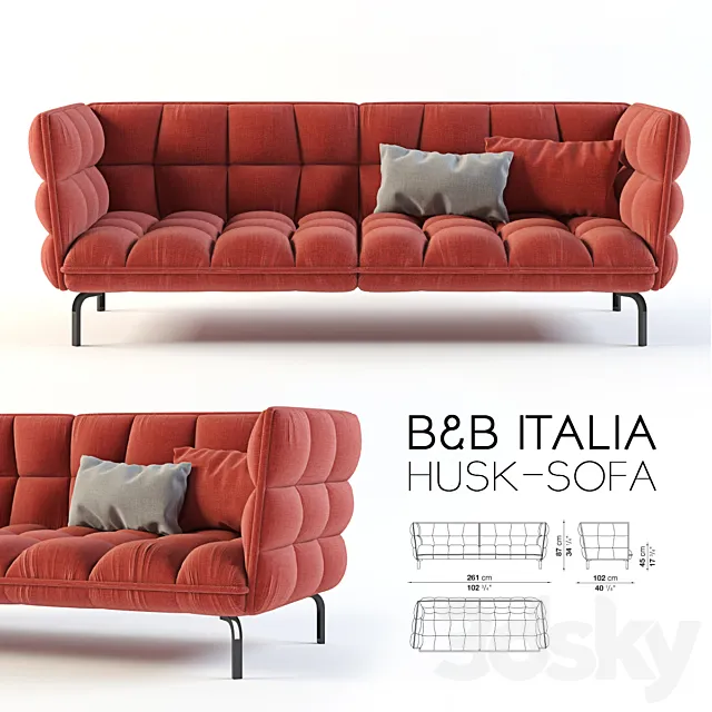 B & B ITALIA HUSK SOFA 3D Model