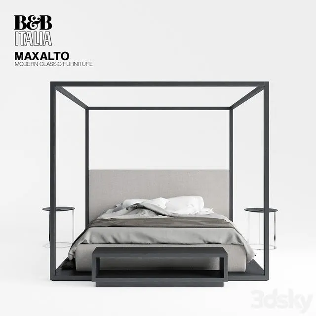 B & B Italia - Maxalto Alcova bed 3D Model