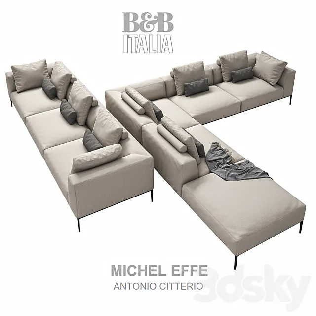 B & B ITALIA MICHEL EFFE 2 sofas 3DModel