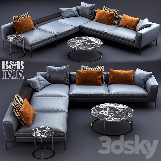 B &B Italia MICHEL Leather Sofa 3DModel