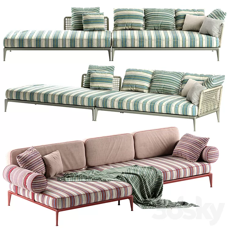 B & B Italia Ribes sofa 3 3D Model