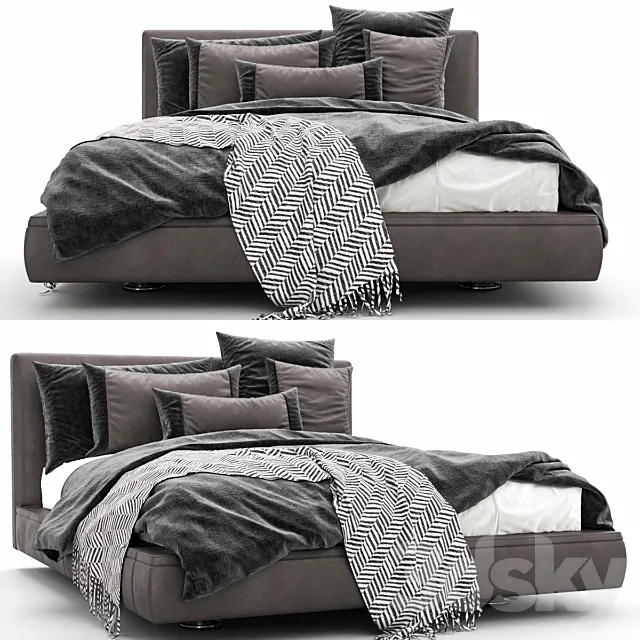 B & B Italia Richard Bed 3D Model