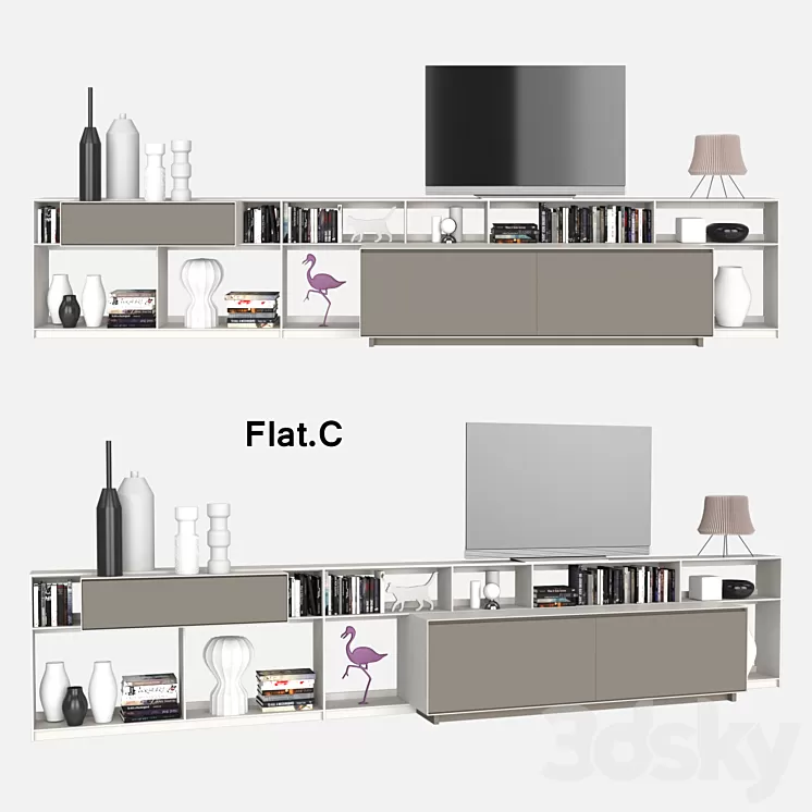B & B Italia WALLSYSTEMS Flat.C 10 3D Model