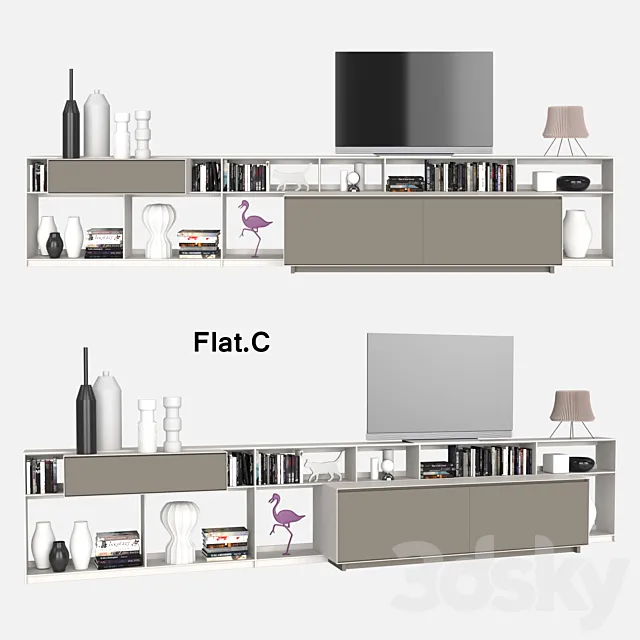 B & B Italia WALLSYSTEMS Flat.C 10 3DModel