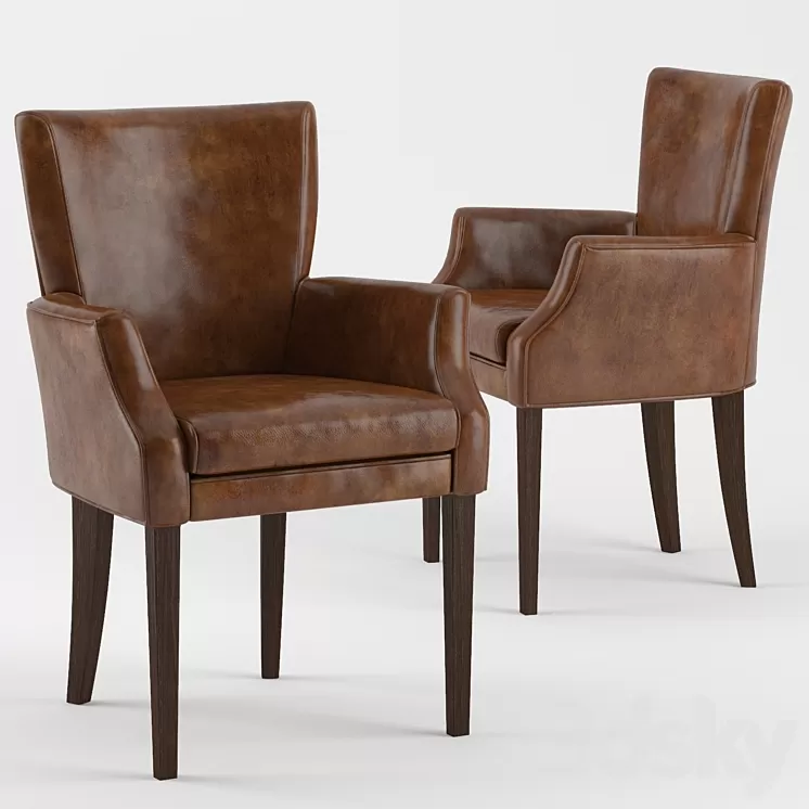 B & B Leather Armchair 3D Model