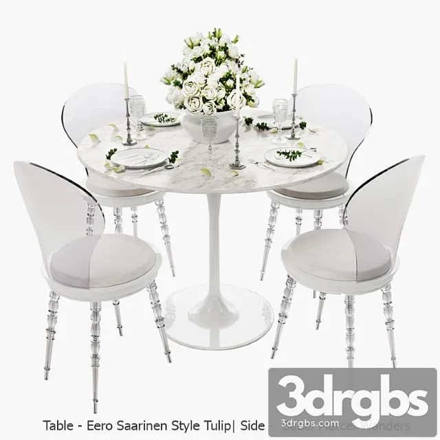babel chair by marcel wanders table eero saarinen style tulip serving. 3D Model Free