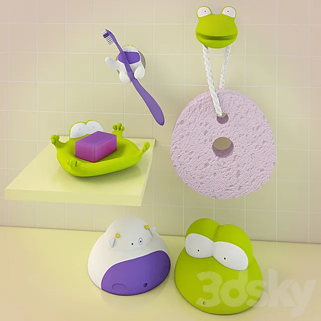 Baby bath accessories 3D Model