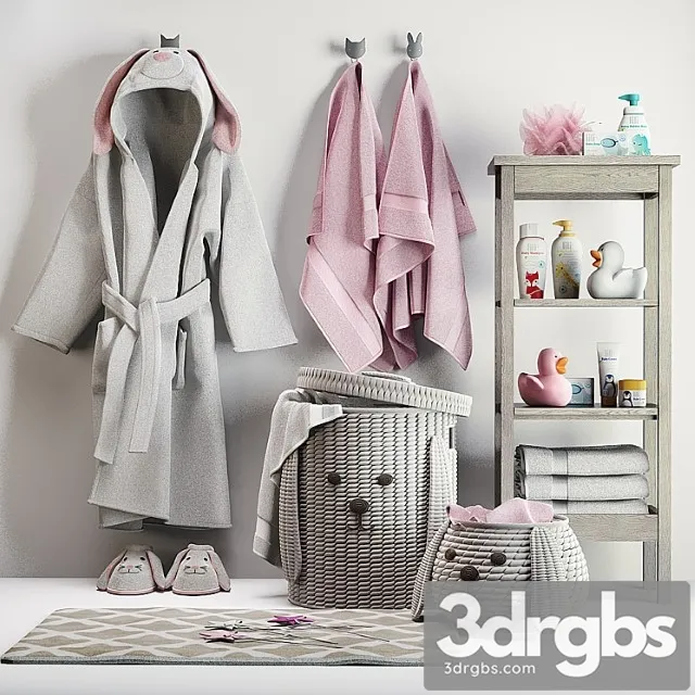 Baby Bath Set 001 3D Model Free