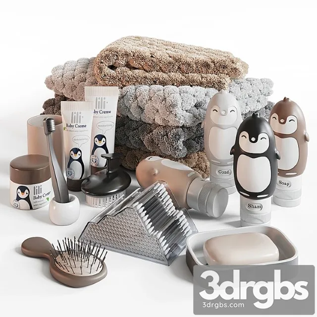 Baby Bath Set 004 3D Model Free