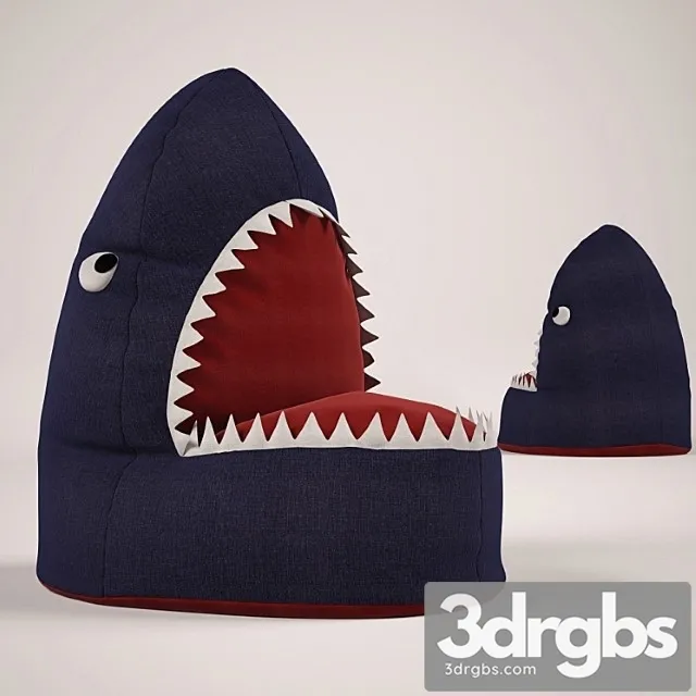 Baby Bean Bag Shark 3D Model Free