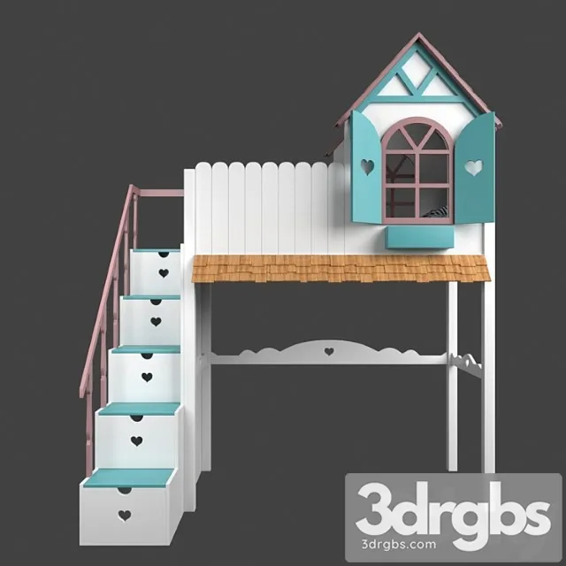 Baby Bed Loft Krovatki-Detyam 3D Model Free