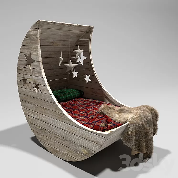 Baby bed "Moon" 3D Model